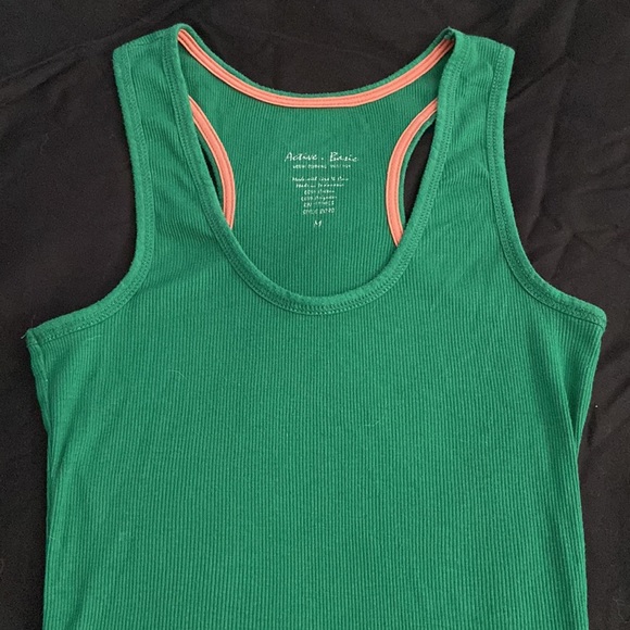Like new Active Basic Ribbed Racerback Forest Green Tank - Picture 5 of 10